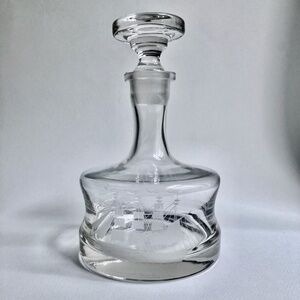 Toscany Co. Clear Crystal Etched "Clipper Ship" Decanter,  Circa 1970